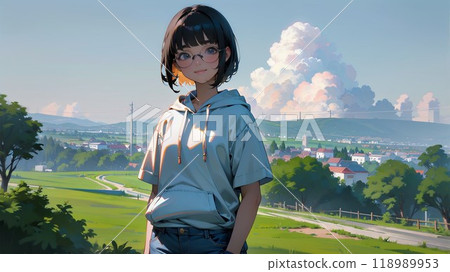 Glasses girl on the plateau 118989953