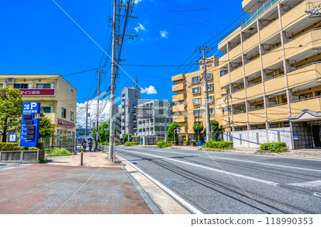 Cityscape of Kawasaki City, Kanagawa Prefecture, Noborito Station, Tama Line Road 118990353