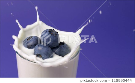 Blueberry fruit smoothie shake frappuccino drink 118990444
