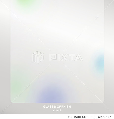 Modern background with glass morphism vector effect. Transparent glass card design. Glassmorphism trend style. Abstract banner with colored, white circles with blur and shadows. Vector illustration Modern background with glass morphism vector effect. Transparent glass card design. Glassmorphism trend style. Abstract banner with colored, white circles with blur and shadows. Vector illustration 118990847
