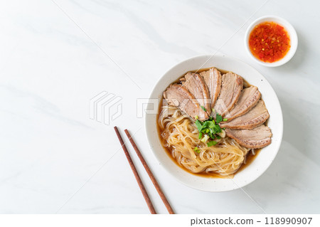 duck noodles with stewed duck soup duck noodles with stewed duck soup 118990907