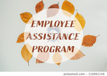 A leafy circle with the words Employee Assistance Program written in the center 118991148