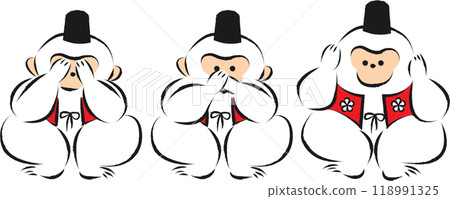 Three Wise Monkeys: See, Speak, Hear, and Speak Three Wise Monkeys: See, Speak, Hear, and Speak 118991325