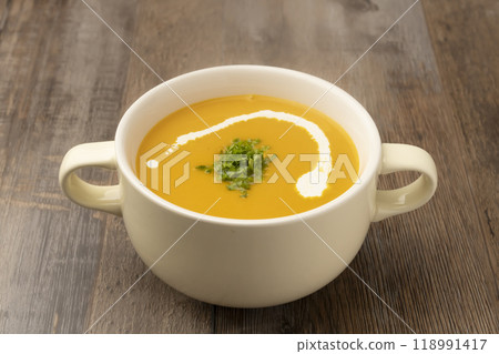 Pumpkin potage Vegetable soup Pumpkin potage Vegetable soup 118991417
