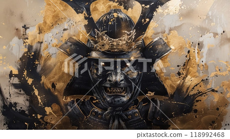 Sumi-e style samurai illustration, Generative AI AI image Sumi-e style samurai illustration, Generative AI AI image 118992468