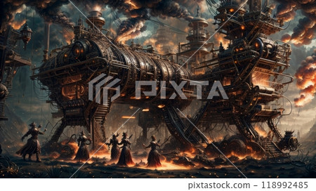 Dilapidated city buildings, Generative AI AI images 118992485