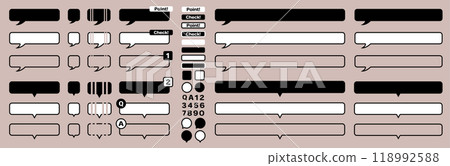Simple horizontal speech bubble material set Simple horizontal speech bubble material set 118992588