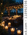 Candlelit garden terrace 118992598