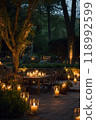 Candlelit garden terrace 118992599