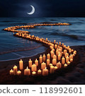 Candlelit moonlit sea 118992601