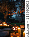 illuminated halloween pumpkin 118992602