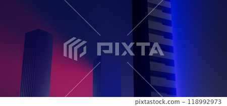 3d render illustration A city skyline with a tall building in the background 3d render illustration A city skyline with a tall building in the background 118992973