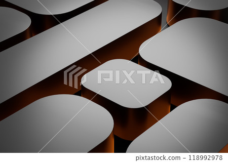 3d render illustration A close up of a series of squares with a dark background 3d render illustration A close up of a series of squares with a dark background 118992978