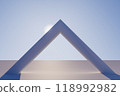3d render illustration A white triangle is shown in the sunlight 118992982