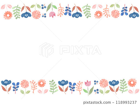 小花框畫水彩 小花框畫水彩 118993237