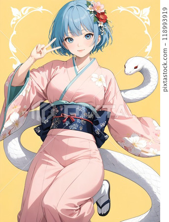 [New Year's Card] 2025 New Year's Card Illustration Material Year of the Snake (AI Image) 118993919