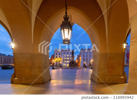 View from Cloth Hall Arches at Dawn, Krakow, Poland View from Cloth Hall Arches at Dawn, Krakow, Poland 118993942