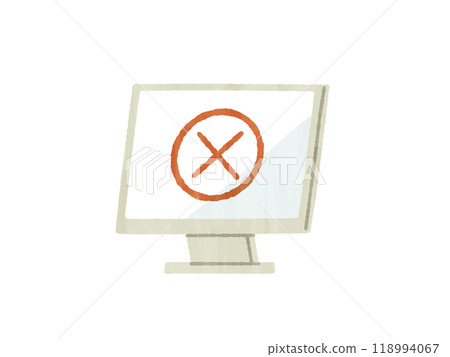 Computer monitor with a cross mark - Gash Computer monitor with a cross mark - Gash 118994067