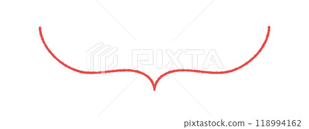 Simple and stylish handwritten thin line speech bubble - Red horizontal frame material with only the lower half 118994162