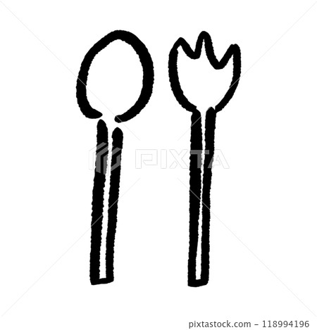 Hand-drawn cutlery Hand-drawn cutlery 118994196
