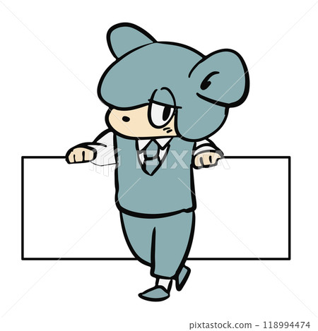 A light blue, cute, expressive, hand-drawn illustration of a mascot character A light blue, cute, expressive, hand-drawn illustration of a mascot character 118994474