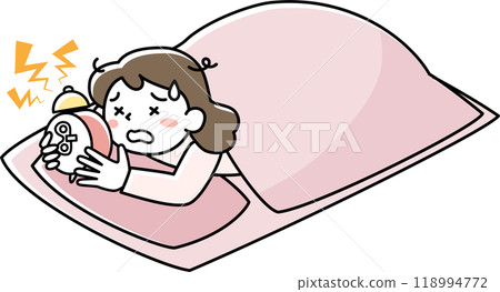 昏昏欲睡的女人被鬧鐘叫醒 118994772