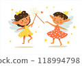 Tiny Fairies with Wands - Minimal Cartoon Kid Style 118994798