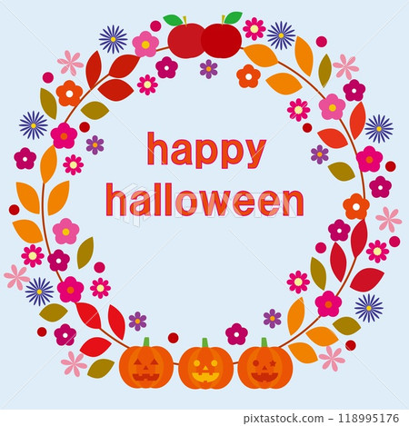 Happy Halloween pumpkin apple autumn 118995176