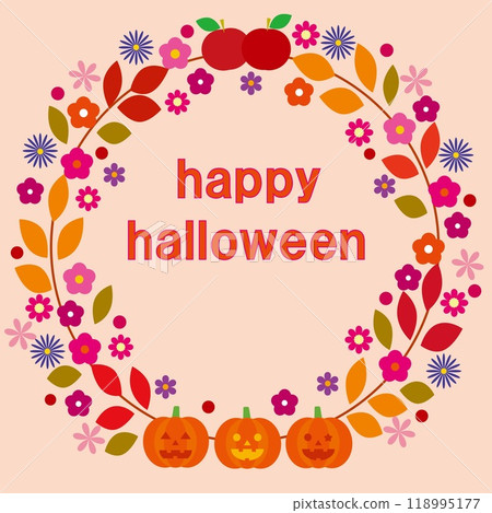 Happy Halloween pumpkin apple autumn 118995177