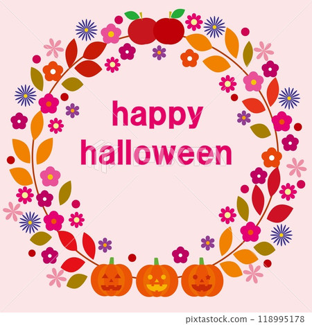 萬聖節快樂 萬聖節快樂 南瓜 蘋果 秋天 118995178