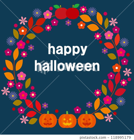 萬聖節快樂 萬聖節快樂 南瓜 蘋果 秋天 118995179