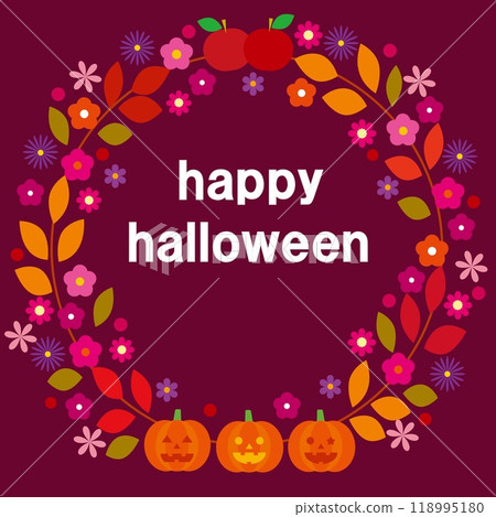 Happy Halloween pumpkin apple autumn Happy Halloween pumpkin apple autumn 118995180