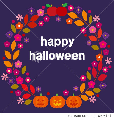 Happy Halloween pumpkin apple autumn 118995181