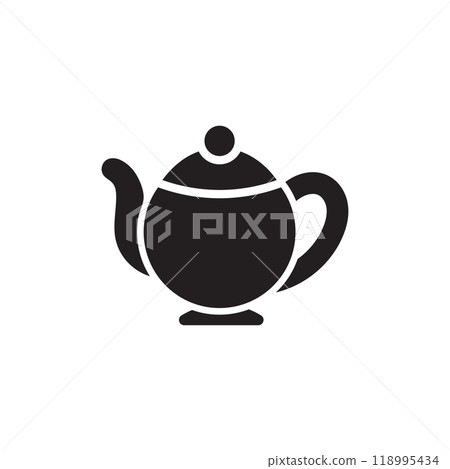 Tea pot icon logo design template isolated illustration 118995434