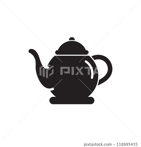 Tea pot icon logo design template isolated illustration 118995435