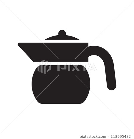 Coffee pot icon logo design template isolated illustration 118995482