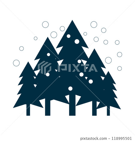Pine tree icon logo design template isolated illustration 118995501