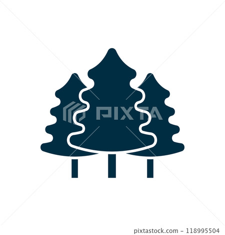 Pine tree icon logo design template isolated illustration Pine tree icon logo design template isolated illustration 118995504