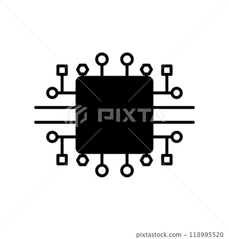 Processor icon logo design template isolated illustration 118995520