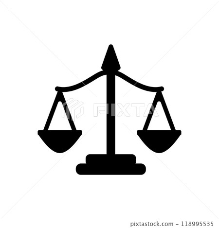 Law scale icon logo design template isolated illustration 118995535