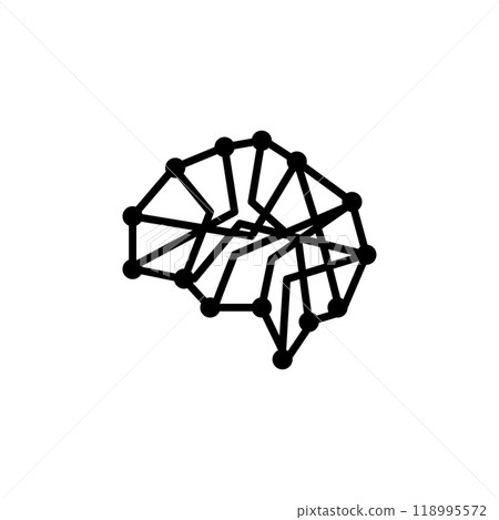 Brain icon logo design template isolated illustration 118995572