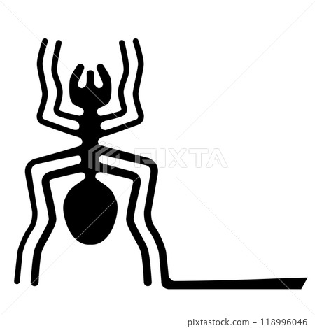 World Heritage Nazca Lines Illustration Spider Monochrome Vector Illustration 118996046
