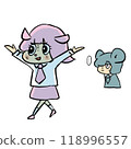 Cute mascot characters with expressive faces, hand-drawn illustrations 118996557