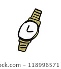 Golden wristwatch loose hand-drawn illustration material 118996571
