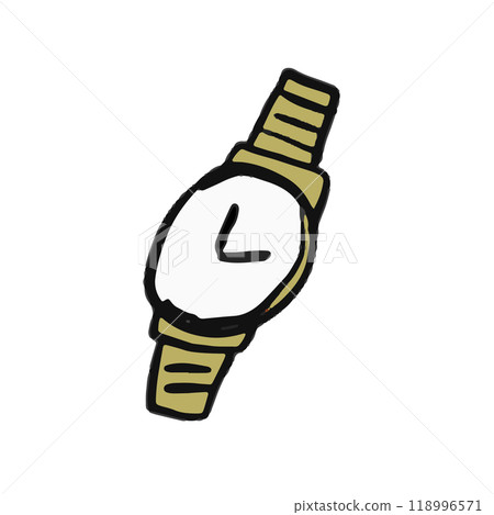 Golden wristwatch loose hand-drawn illustration material Golden wristwatch loose hand-drawn illustration material 118996571