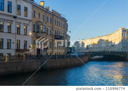 cityscape of the historical center of Saint Petersburg early in the morning, Fontanka River Embankment cityscape of the historical center of Saint Petersburg early in the morning, Fontanka River Embankment 118996774