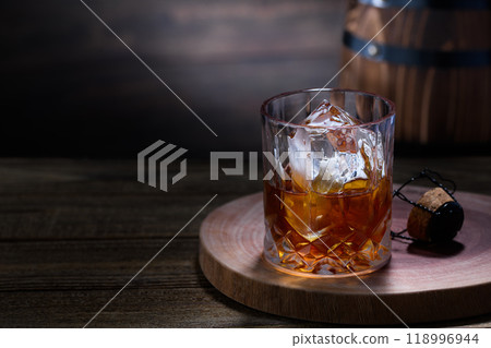 whiskey rock wood background 118996944