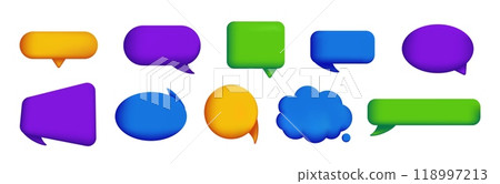 Colorful speech bubble for comments and review. 118997213
