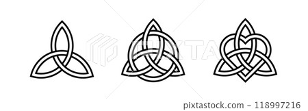 Viking black triquetra. Simple black vector illustration. Viking black triquetra. Simple black vector illustration. 118997216