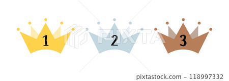 Crown illustration set: 1st, 2nd, 3rd place 118997332